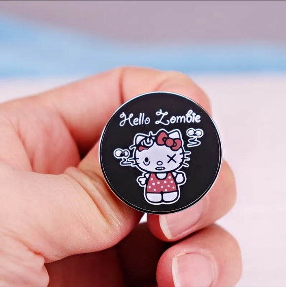 Hello Zombie ✦ Enamel Pin ✦ Hello Kitty as a Zombie Lapel Badge NWT - Picture 1 of 10